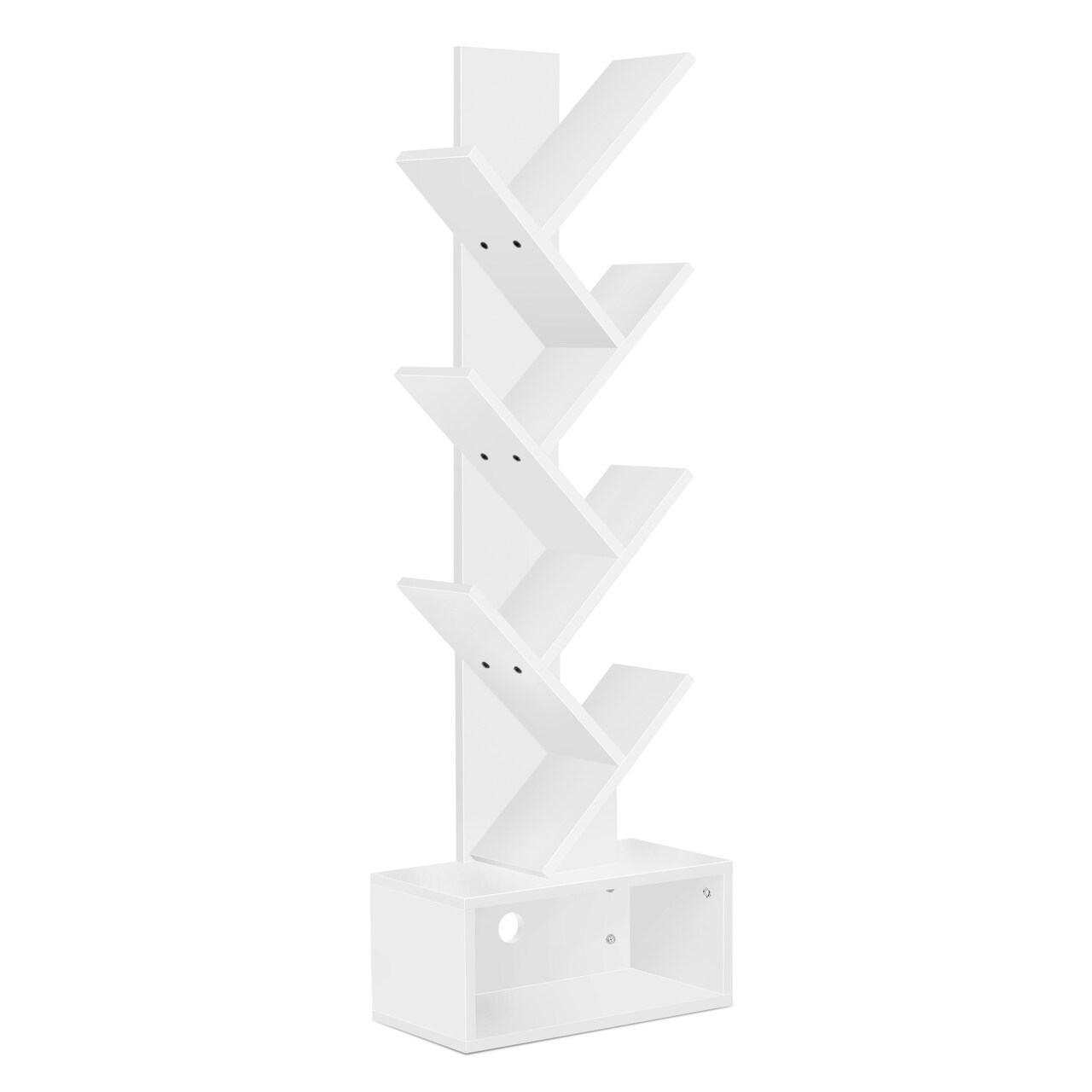 Sorbus 7-Tier Zigzag Tree Bookcase with Open Drawer for Books, Decor, and Accessories